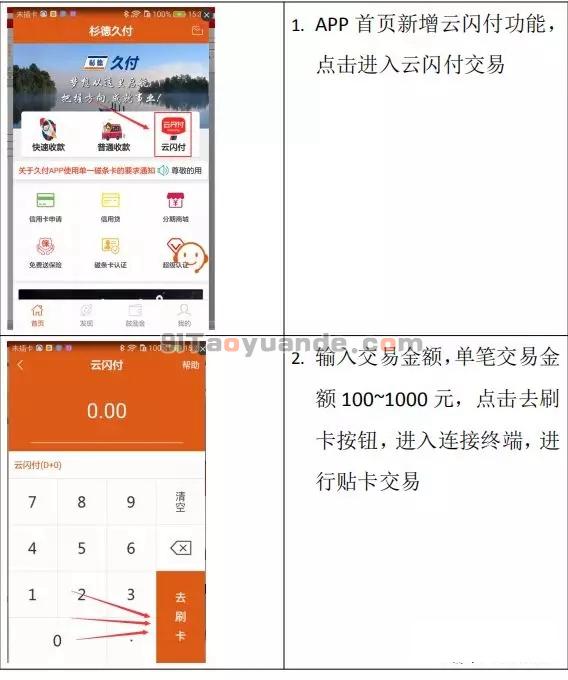 杉德久付POS机云闪付使用教程 第1张